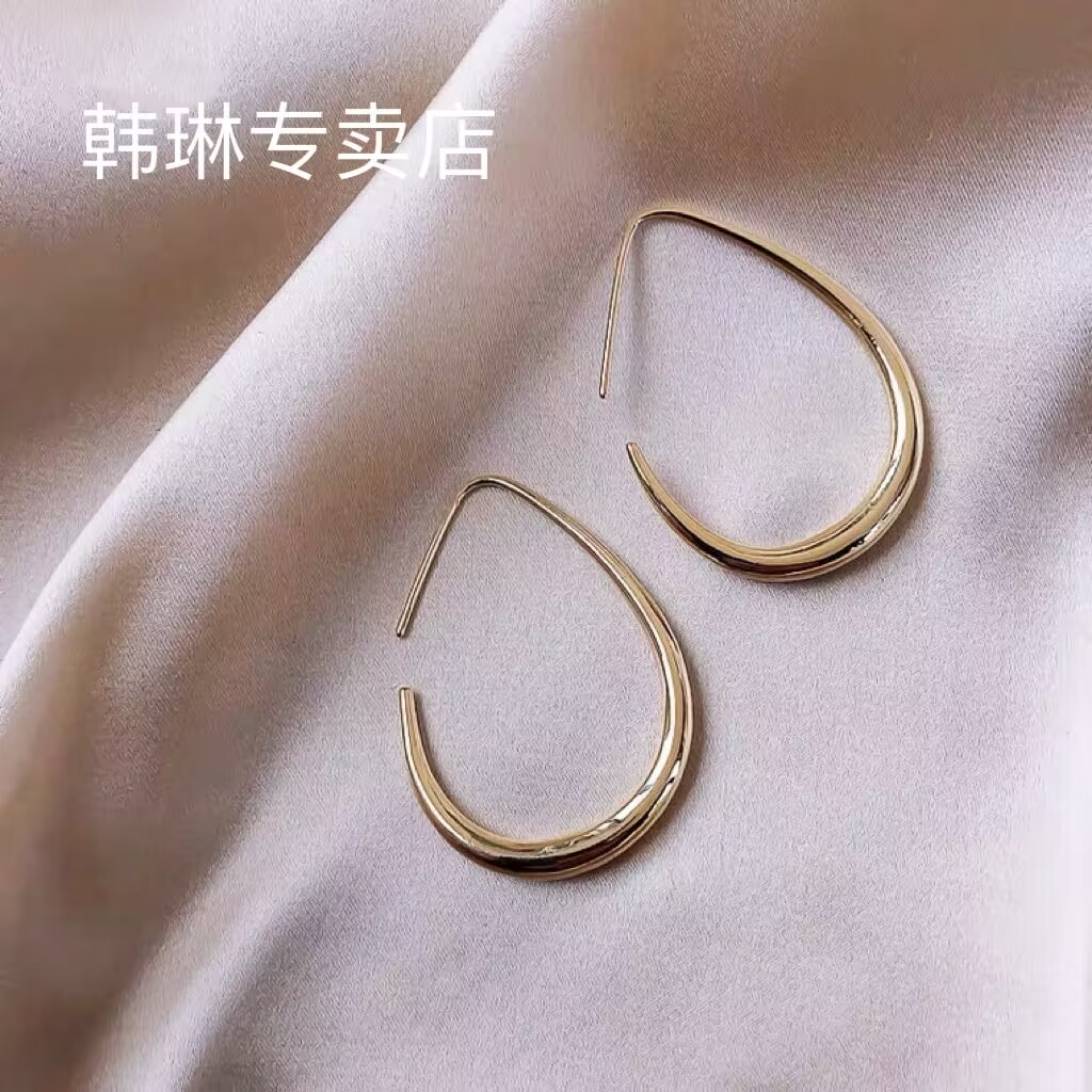NIDYAR/妮蒂娅 铜合金耳饰 简约百搭耳圈女时尚气质素款圈圈耳环