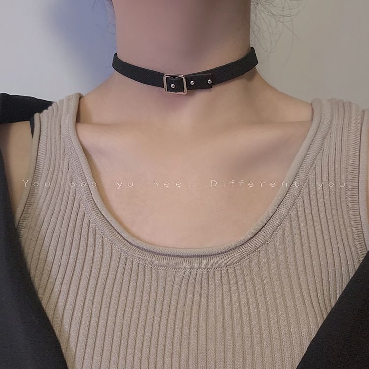 黑色颈带女小众设计感choker锁骨链暗黑系短款项圈潮网红脖子饰品