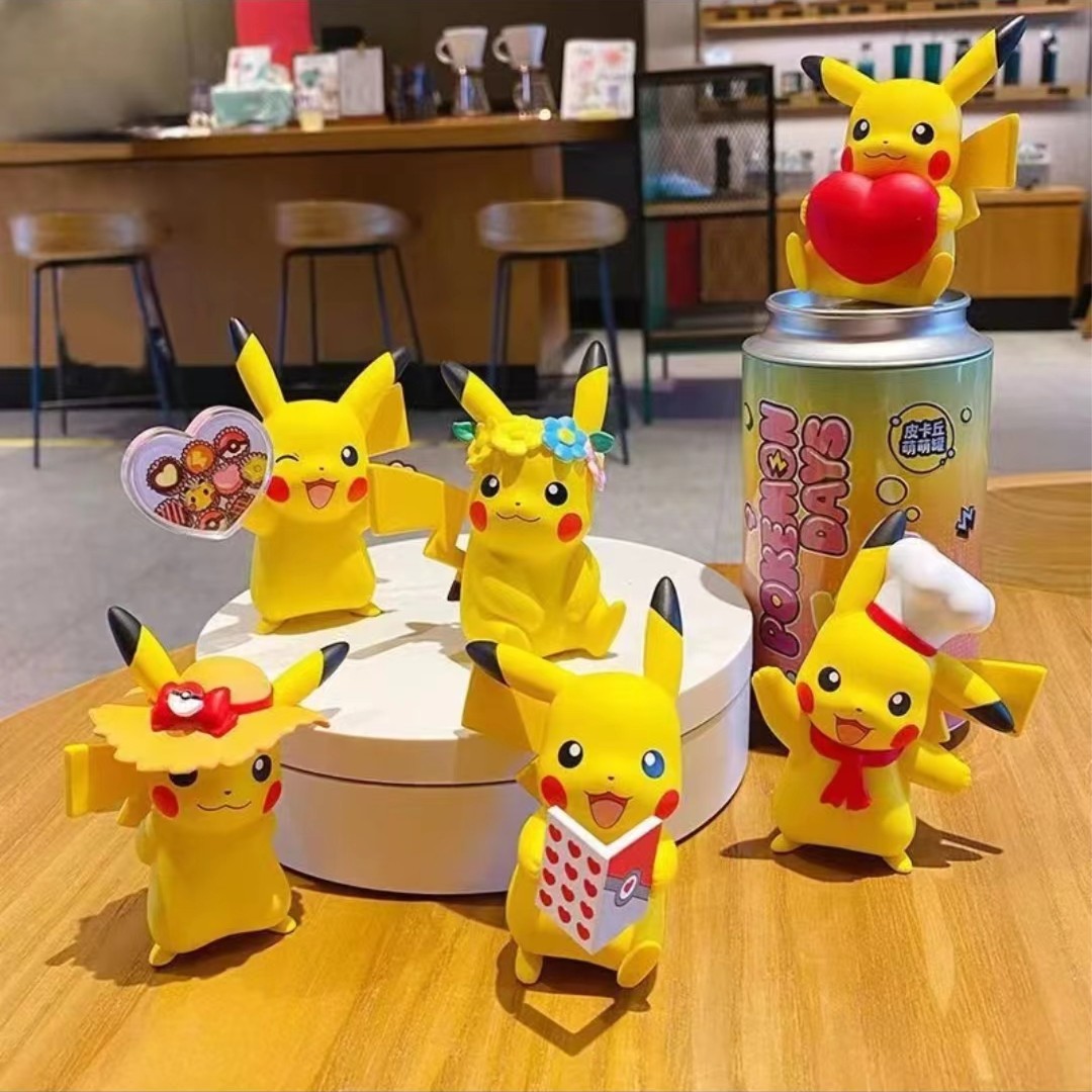 宝可梦神奇宝贝皮卡丘手办盲盒公仔桌面摆件车载装饰品玩具礼物