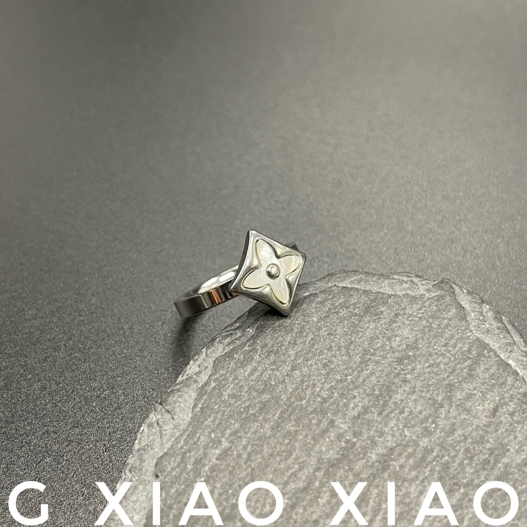 钛钢珐琅戒指 GXX 69-JZ-1-6-M 轻奢时尚简约素款百搭贝壳戒指