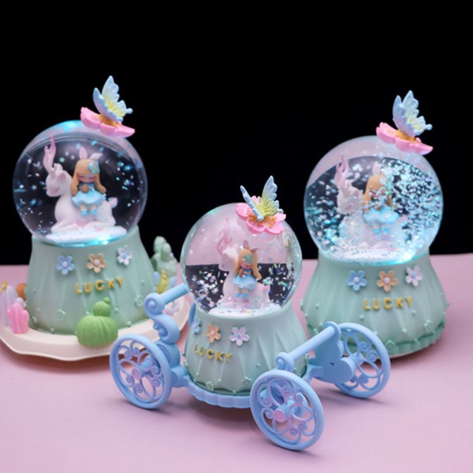 【一鹿生花】创意一鹿有你梦幻飘雪水晶球音乐盒女孩走心生日礼物