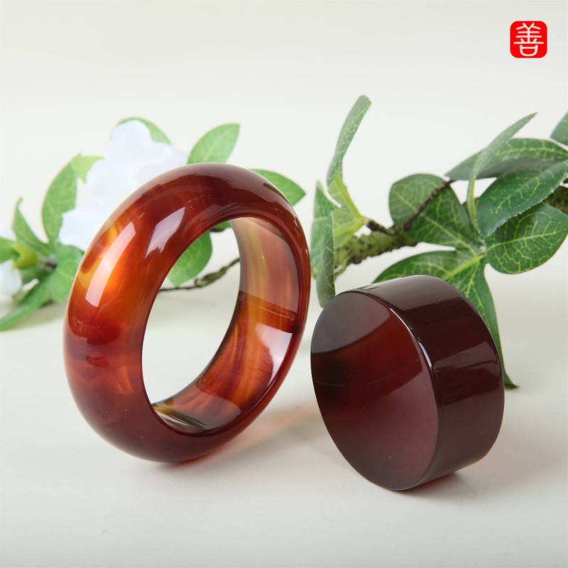 【思嘉】暖夜灯丨缅甸琥珀茶王珀血红蜜宽镯手镯同芯镯多样性发一