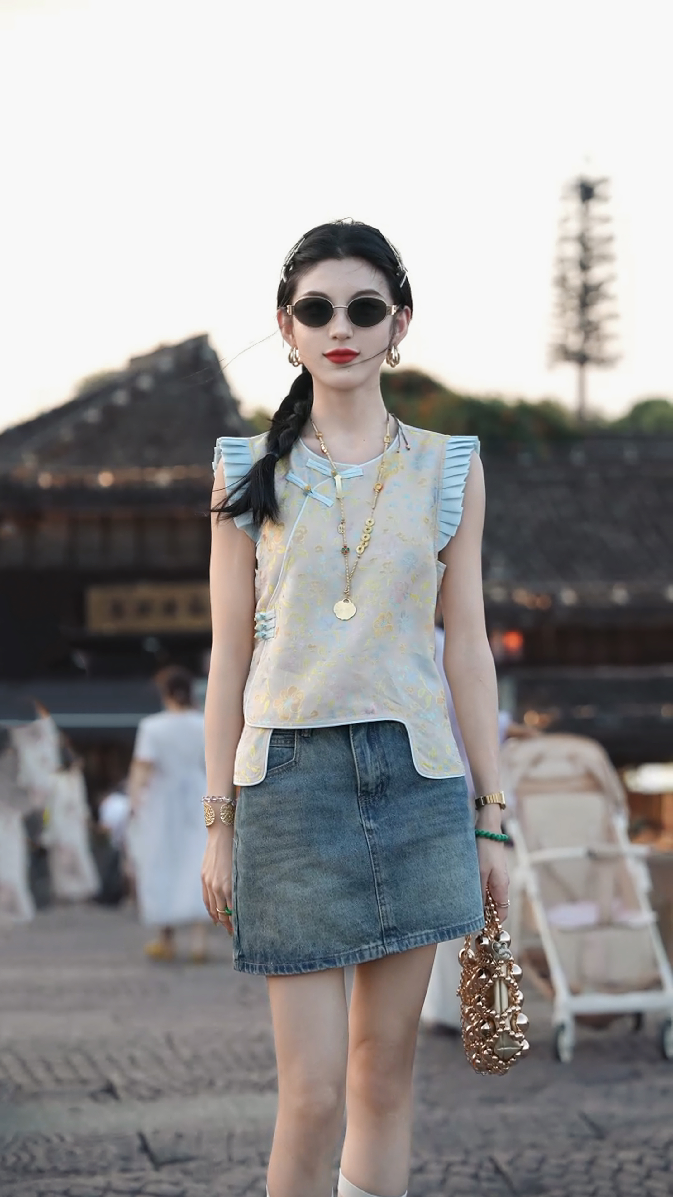 【玉兰】新中式国风清新气质小飞袖夏季气质上衣女LY-G8571