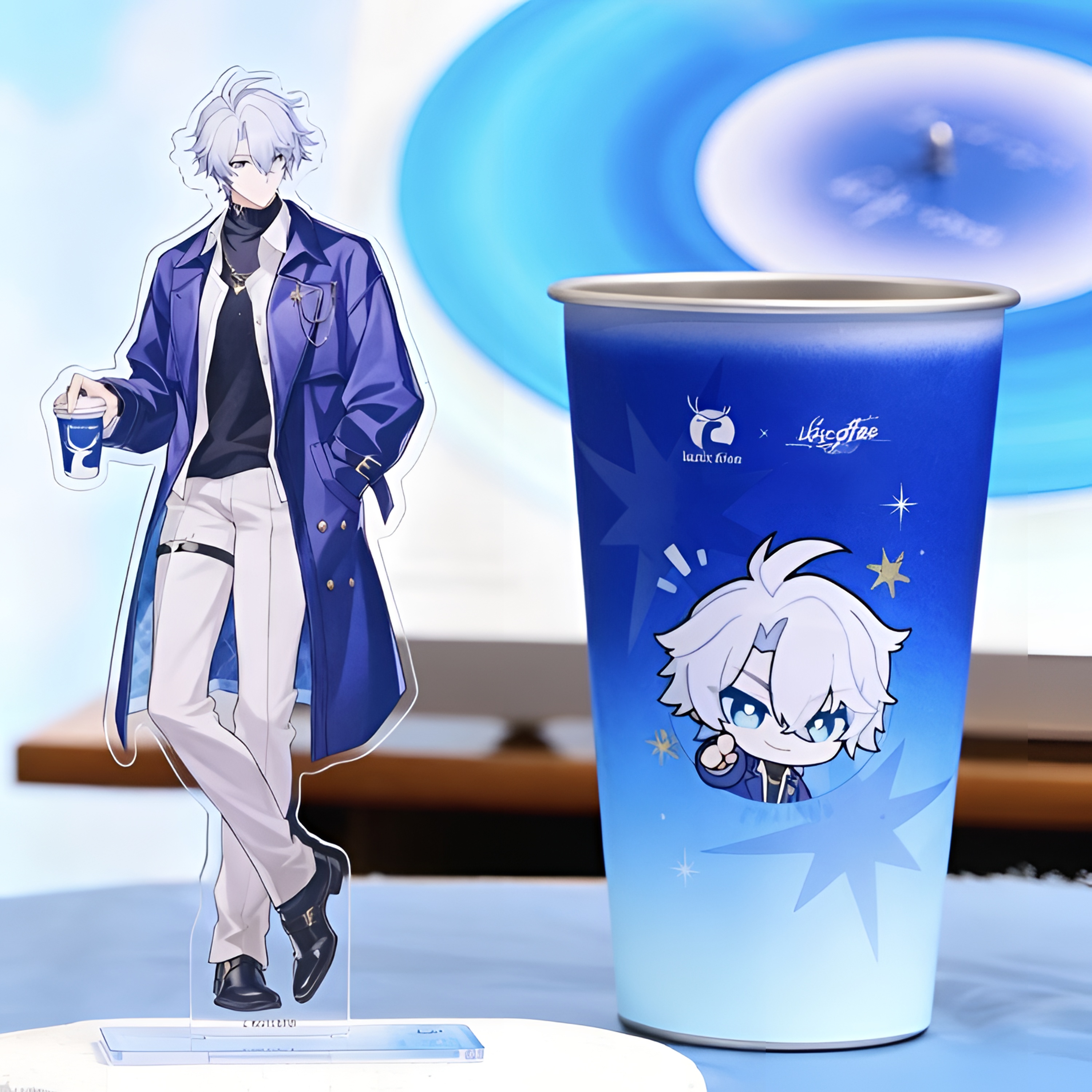 【11·8/1个】瑞幸×崩坏星穹铁道联名周白厄遐蝶冷变杯立牌动漫收藏