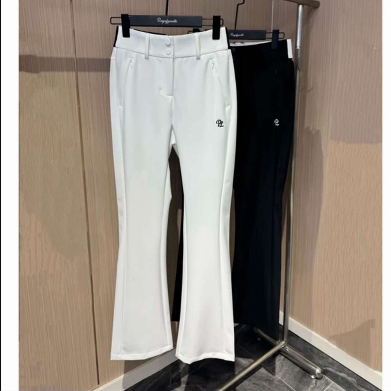 高尔夫服装女春夏速干透气高腰高尔夫女裤显瘦弹力运动微喇长裤女