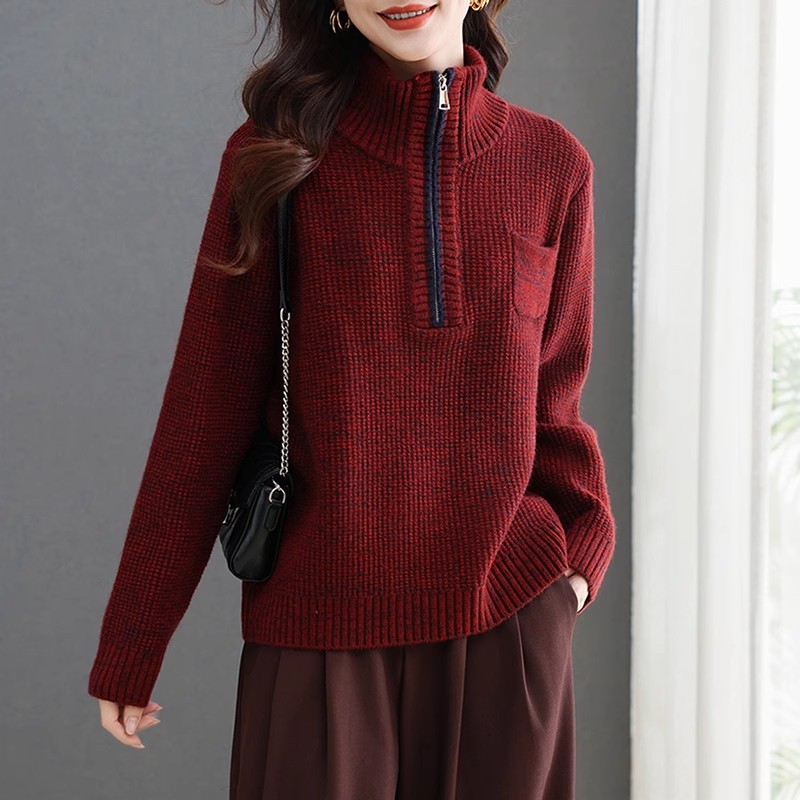 【臻品】GX201-GX300号 高级感秋冬洋气百搭减龄针织上衣毛衣 【婷】