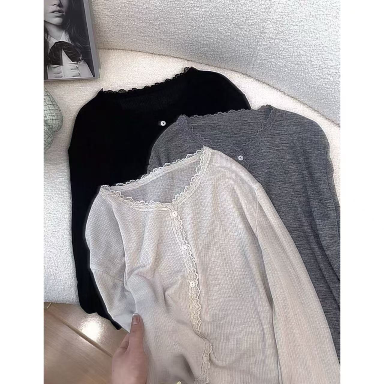 丽丽家~蕾丝花边防晒长袖薄款百搭开衫上衣