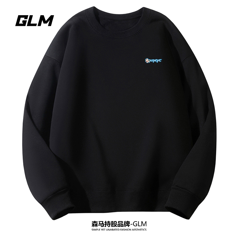 大力水手联名GLM春秋男士卫衣休闲外套宽松情侣大码长袖T恤打底衫