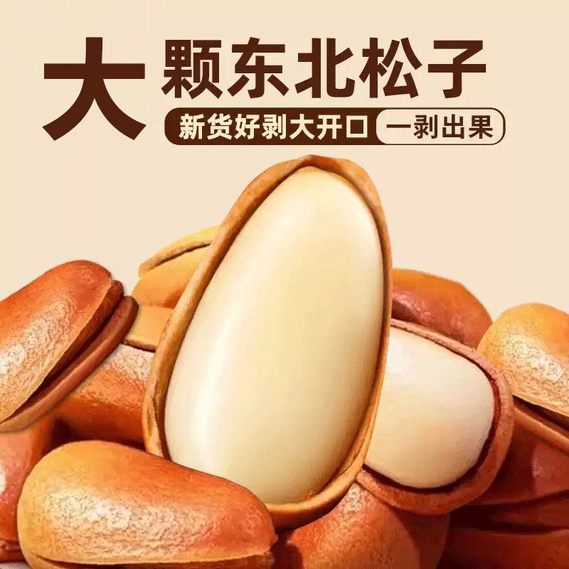 新货东北开口松子特大颗粒袋松子散装新鲜零食坚果