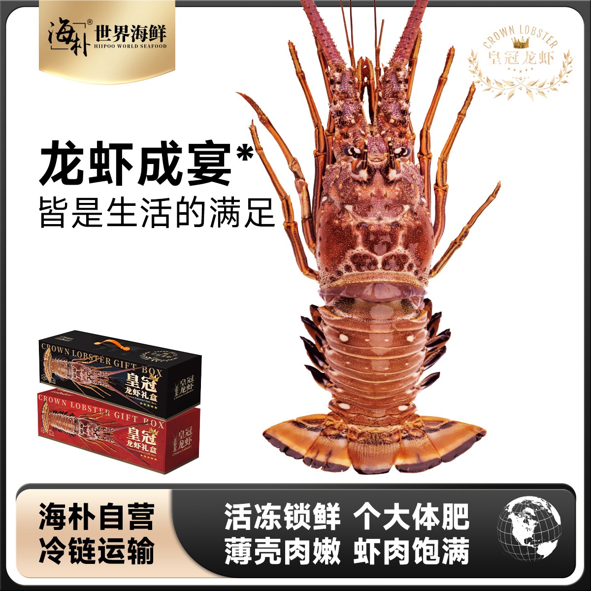海朴 进口生冻龙虾礼盒送礼高端海鲜礼盒中秋团圆饭春节年夜饭zb商品图