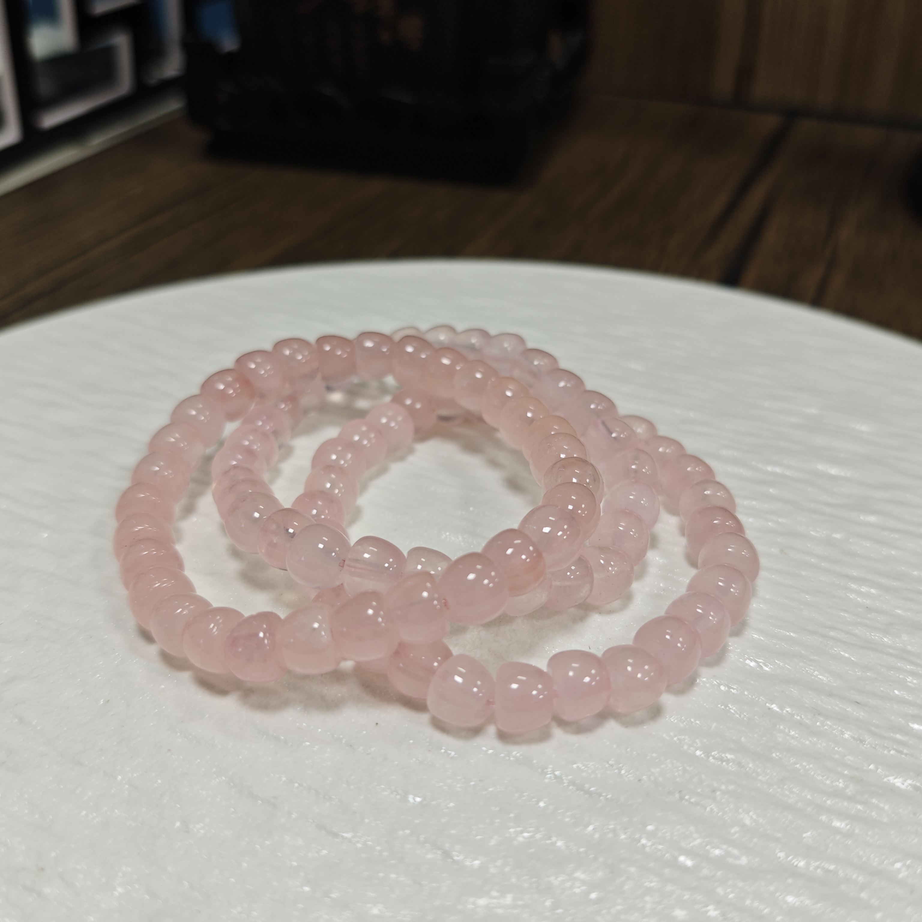 【书记甄选】天然粉水晶苹果珠单圈手链 多样性发一件 BB1039