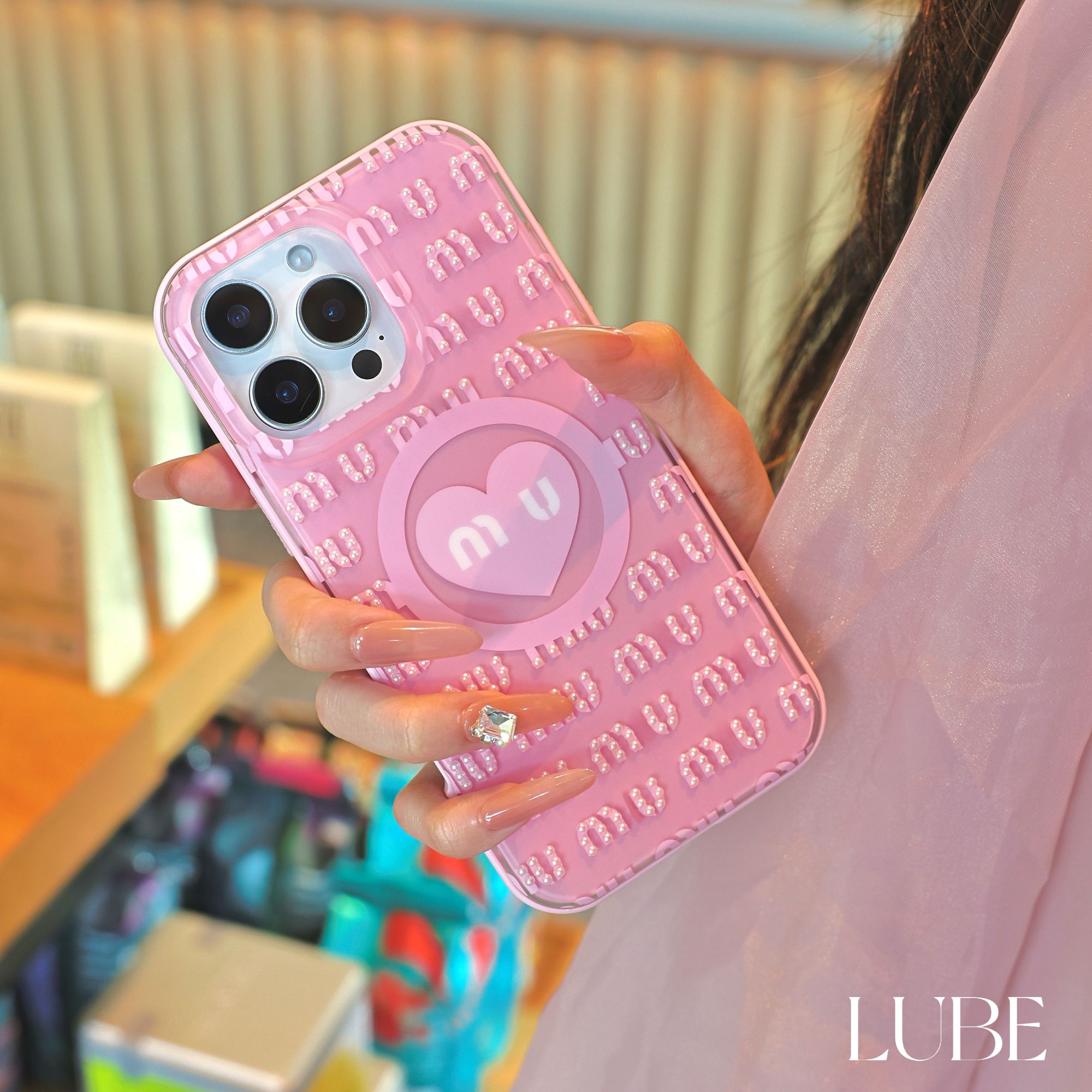 【桃心缪斯】高定二合一手工钻磁吸壳适用于iPhone16promax/15/14