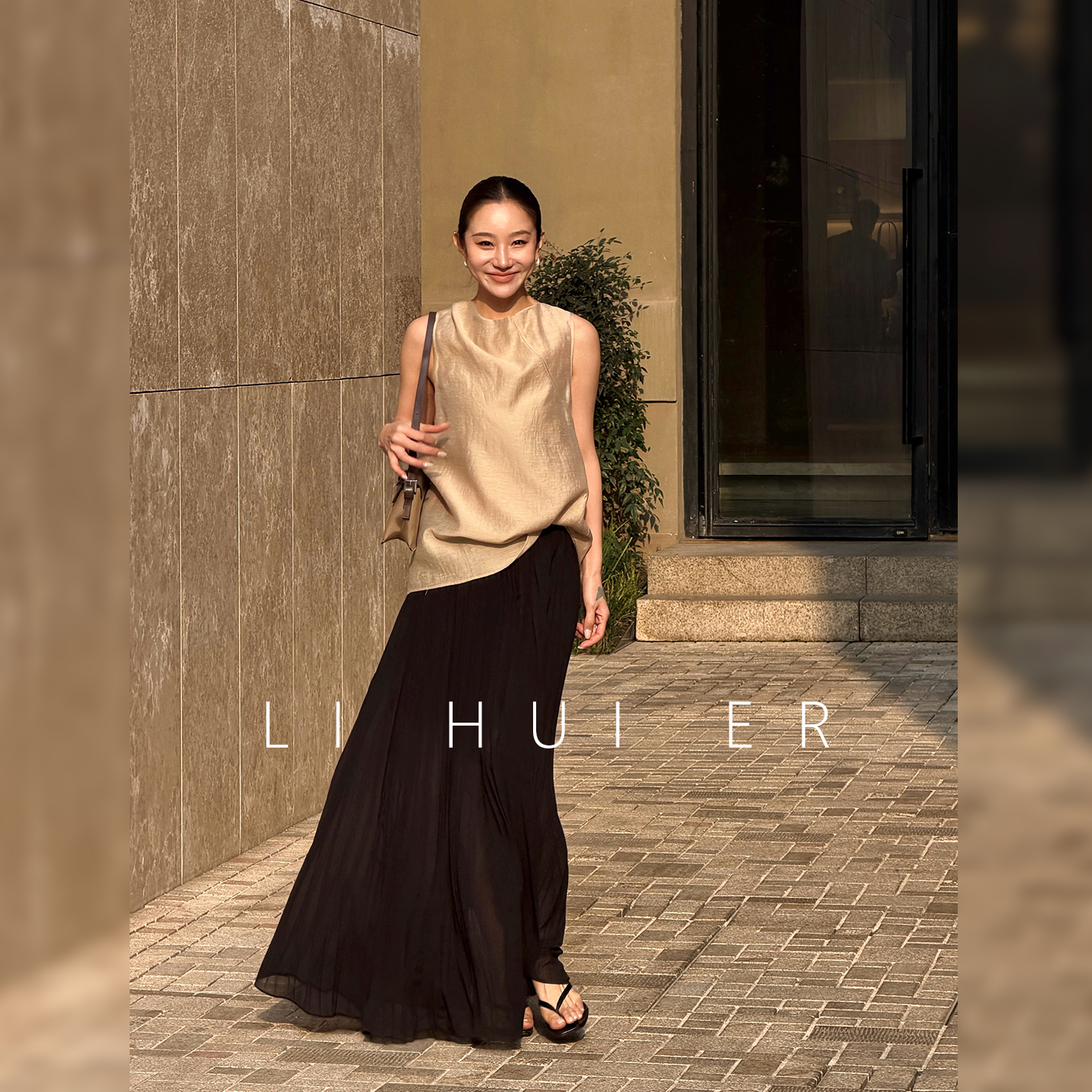LiHuiEr李慧儿【忽而今夏】2026舒适气质时尚百搭黑色半身裙LL02654