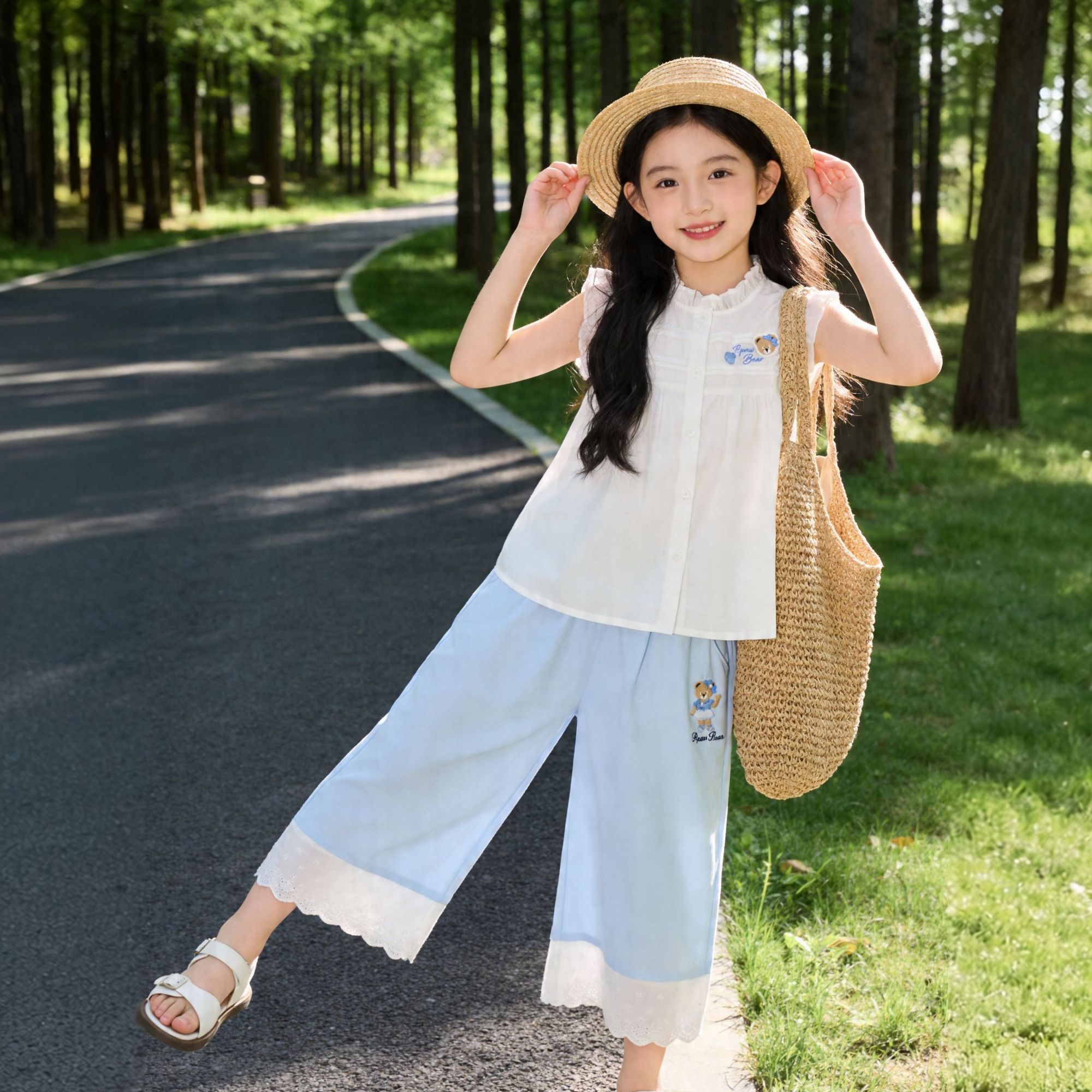 【达人专属】PawinPaw童装26年夏款女童A字型小飞袖衬衫PCBAG6521E