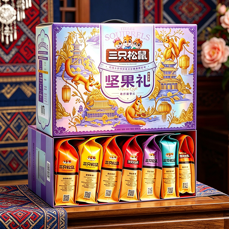 三只松鼠坚果礼盒高端零食大礼包中秋走亲戚送长辈送至亲团购干果