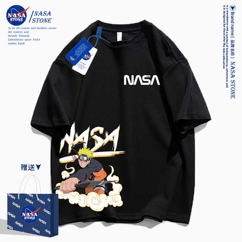 NASA联名火影忍者短袖t恤男2026夏季新款潮牌青少年休闲纯棉半袖
