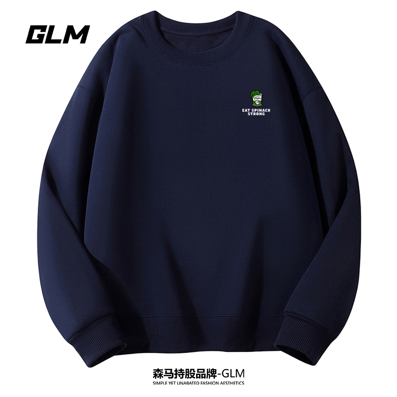 大力水手联名GLM春秋男士卫衣休闲外套宽松情侣大码长袖T恤打底衫