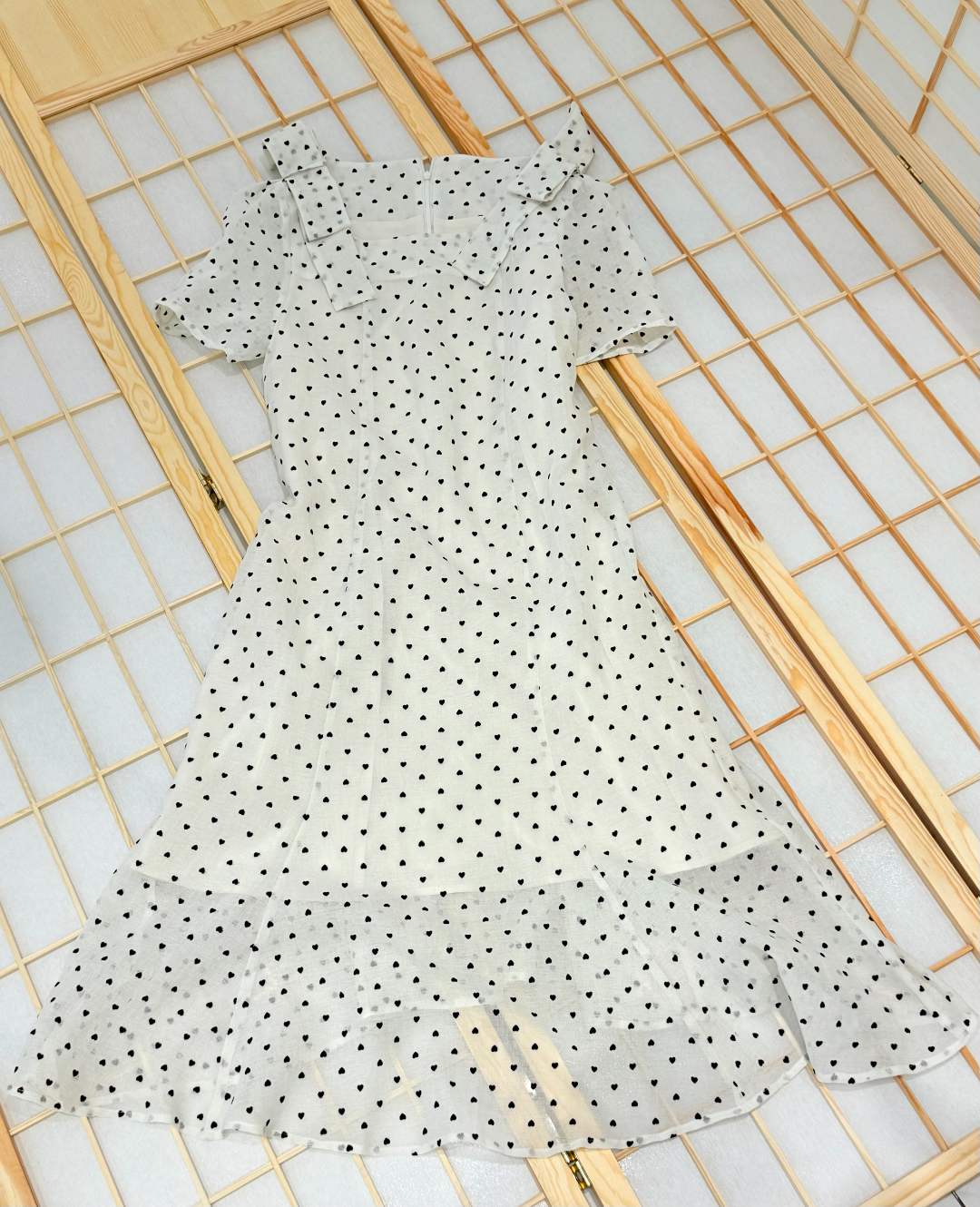 【香香严选】“法式假日”波点网纱连衣裙方领蝴蝶结甜美仙女裙902