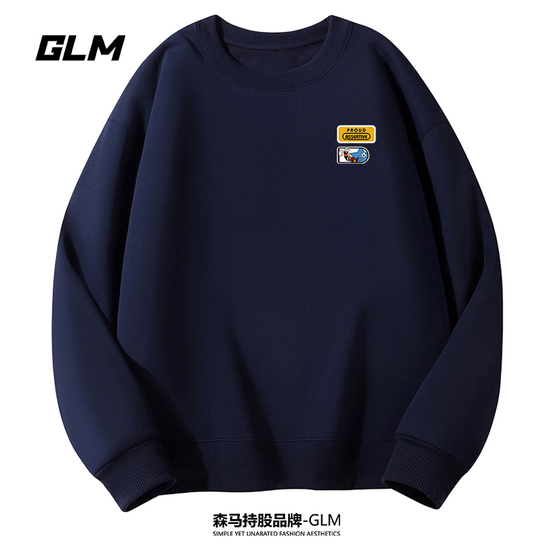 大力水手联名GLM春秋男士卫衣休闲外套宽松情侣大码长袖T恤打底衫