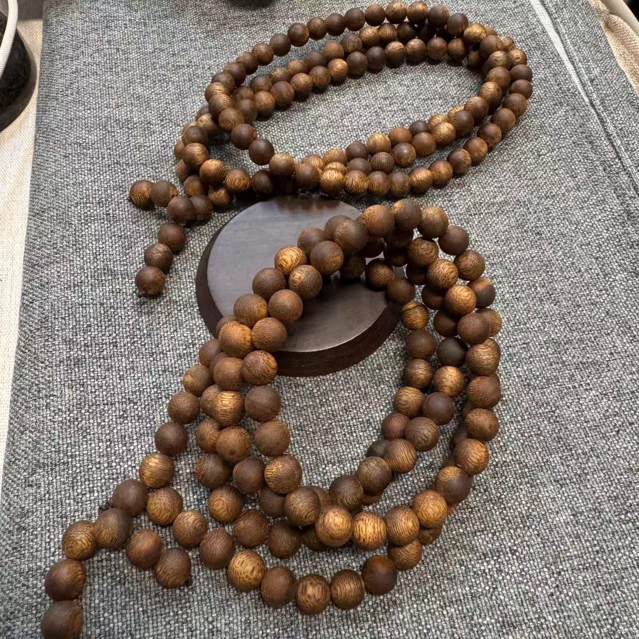 沉香越南鹧鸪斑九九沉绿棋楠沉香卡8+108颗佛珠一条多样性发其一