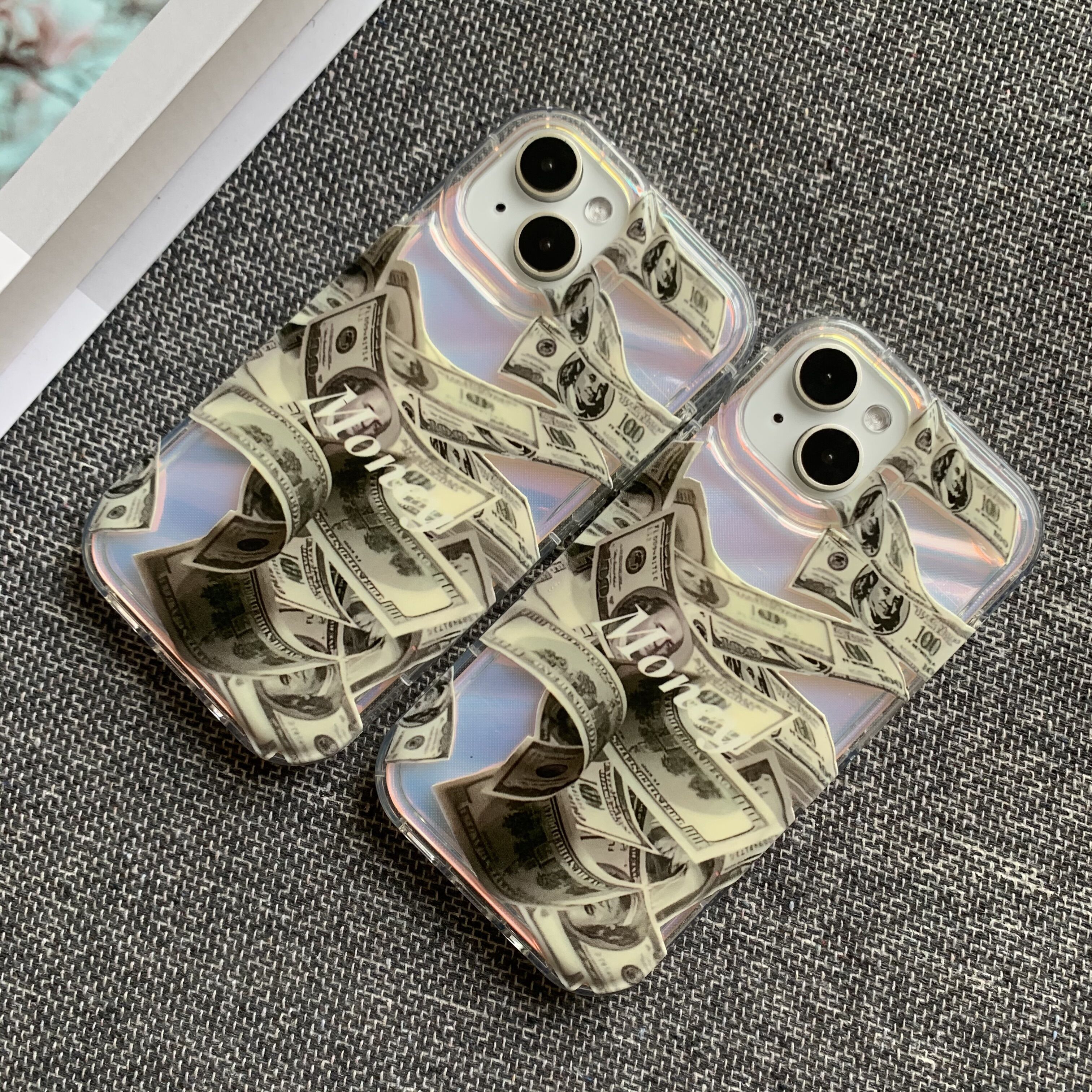 复古美金14pro镭射手机壳网红款适用于苹果/华为/小米/vivo/oppo