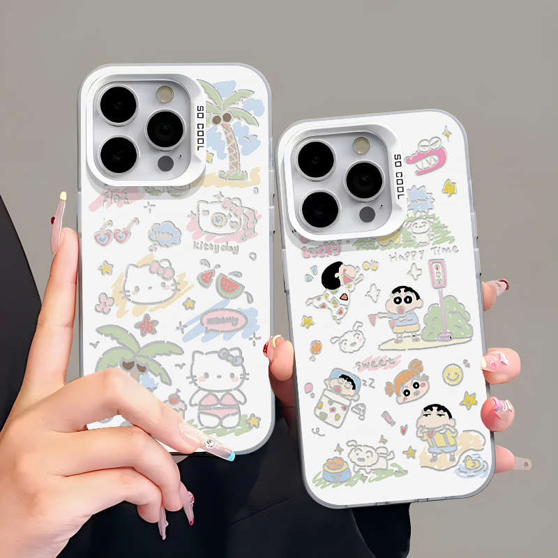 睡觉春游小新iphone15/14/13卡通创意手机壳vivo华为oppo小米苹果