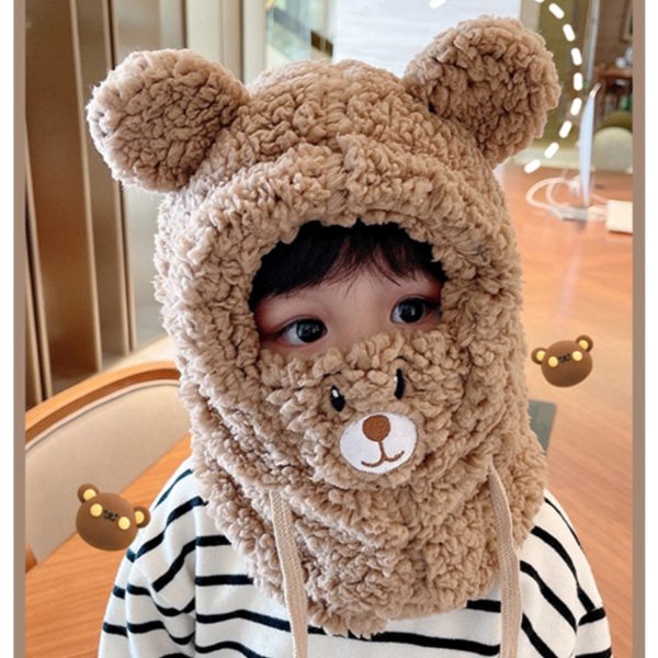 蕉下森林帽子围脖一体口罩秋冬季儿童毛绒护耳套头帽男童女童可爱