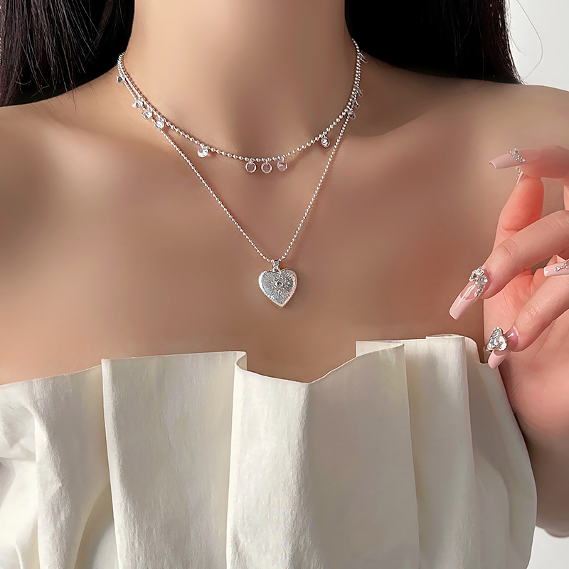 合金项链 X3036-简约ins百搭项链女款时尚叠戴爱心颈链锁骨链个性