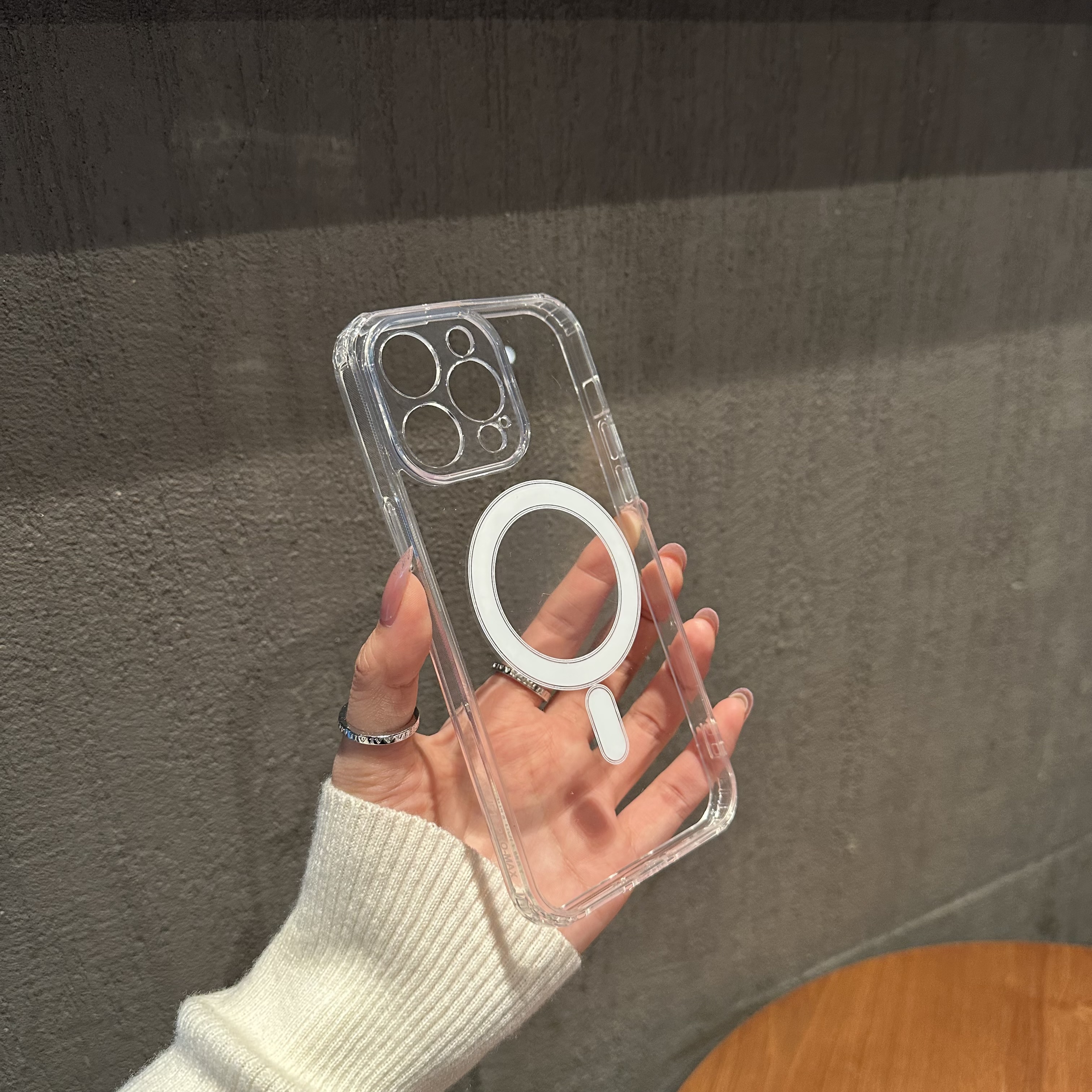 创意苹果13 12手机壳Magsafe磁吸全包亚克力iPhone14 11透明Xr Xs