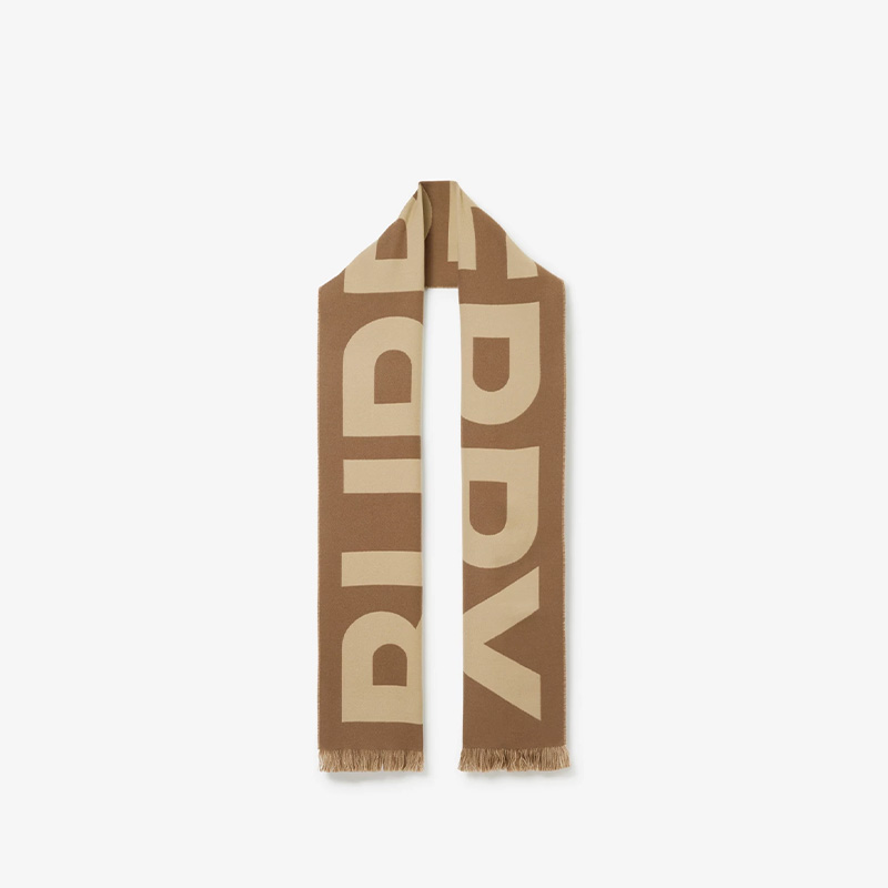 BURBERRY/博柏利经典徽标百搭印花时尚保暖羊毛提花围巾 80571481