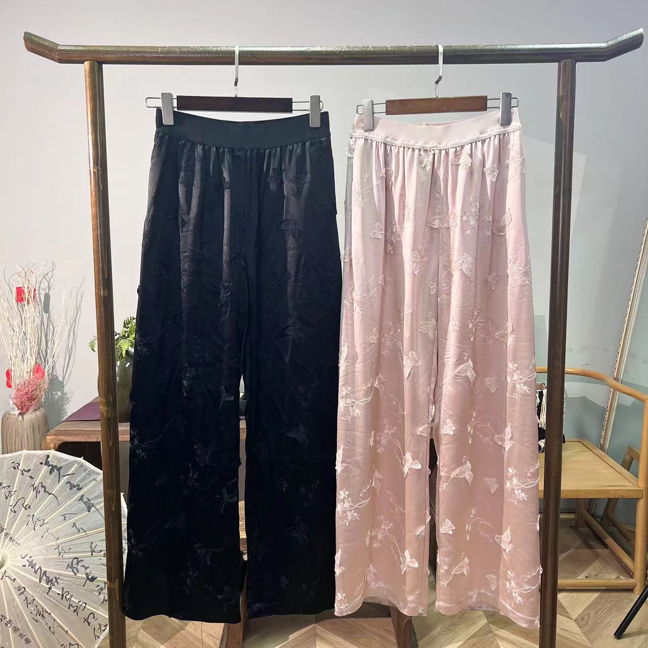 醉春风戏蝶！重工刺绣醋酸长款！GZ3090