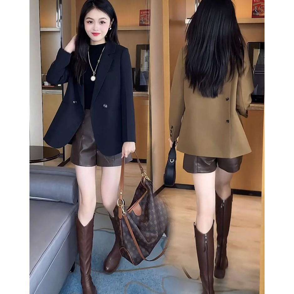 廓形西装外套女秋装新款2023年爆款高级感休闲炸街小个子西服上衣