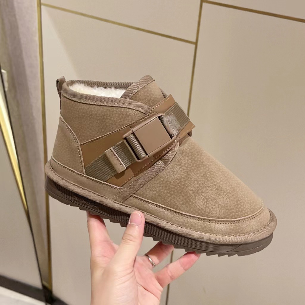 网红雪地靴女秋冬加绒加厚保暖棉鞋2023新款及踝短靴一脚蹬气质