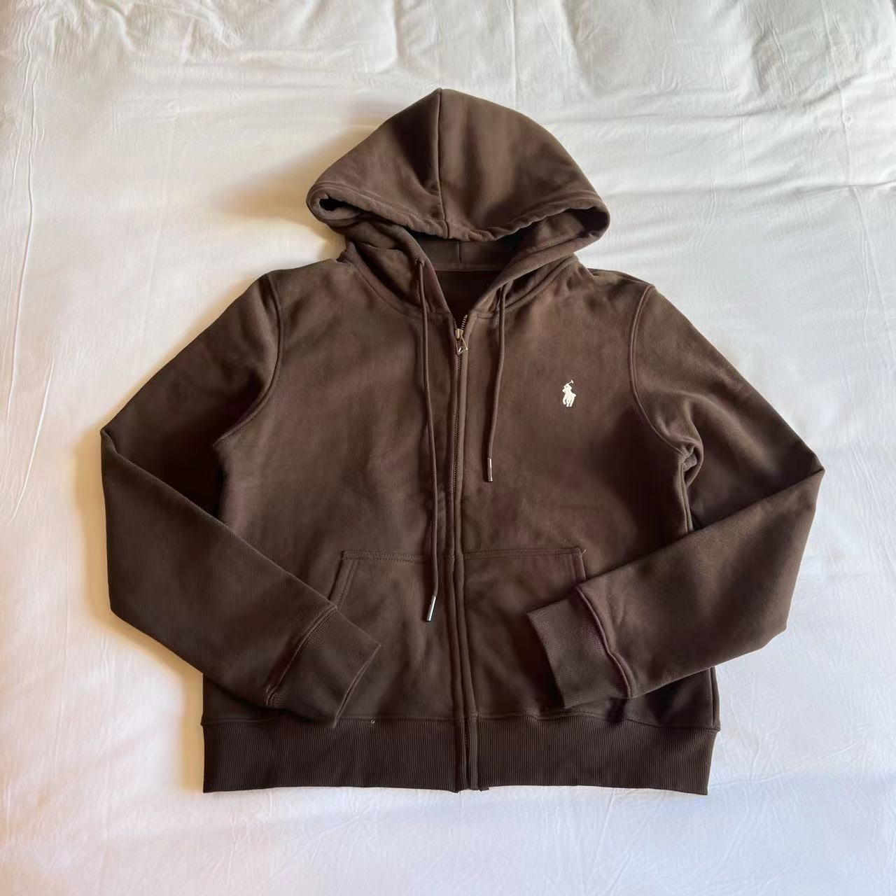 【秀秀新品2】小标两色连帽加绒拉链卫衣 百搭