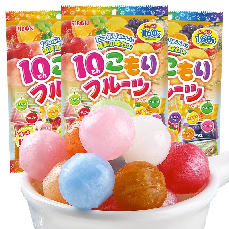 日本进口Riben理本10口味杂锦什锦水果果汁硬糖160g结婚婚庆喜糖