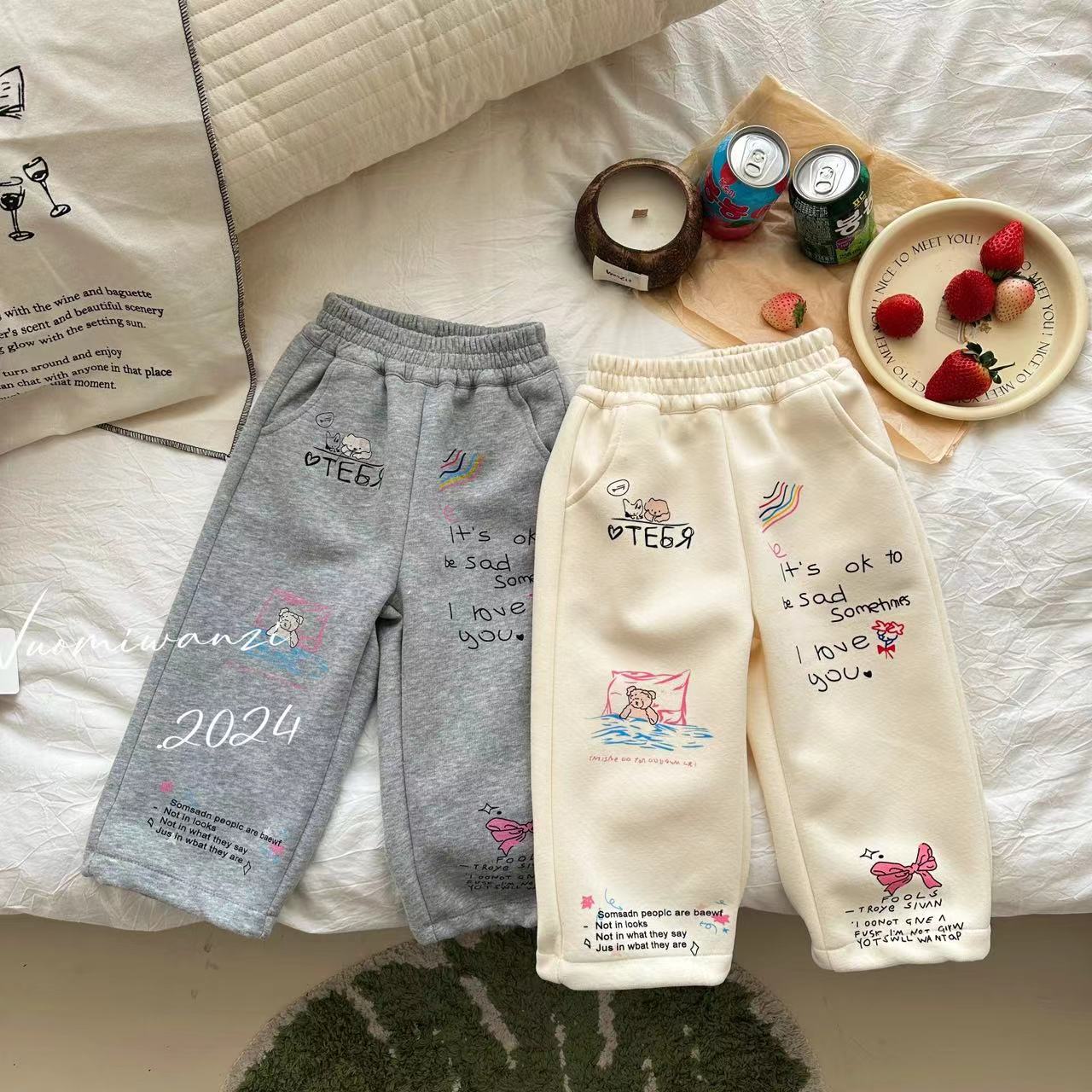 儿童韩版百搭休闲卫裤（春款） WZJ（A）-3103-糯米丸子