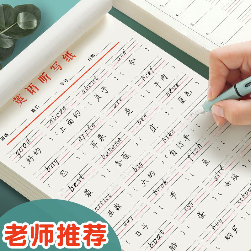 思进B5英语作业听写纸加厚英汉互译纸默写学生用可撕英文练习稿纸