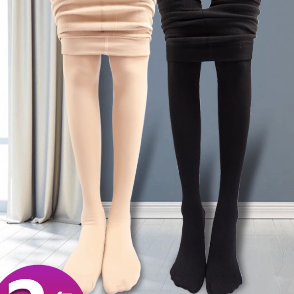 秋冬防勾丝加绒加厚保暖打底裤光腿神器无脚缝丝袜裸感自然水光袜