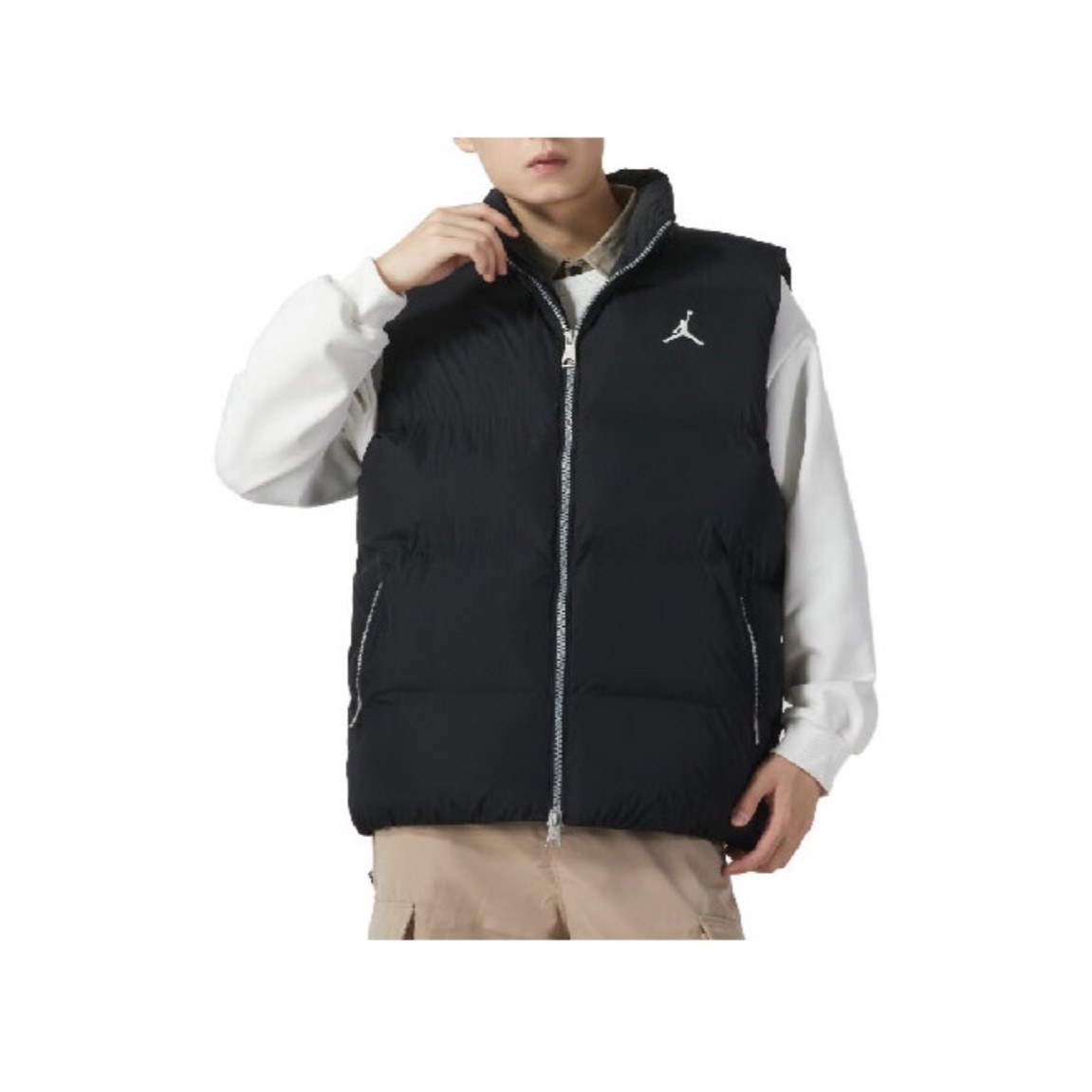 【天环JD专享】Nike/耐克Jordan 休闲立领无袖马甲男款黑FB7308010