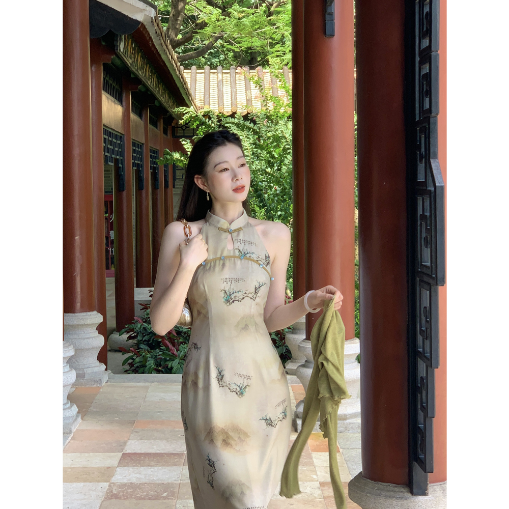 EIA一尧【青山烟雨】新中式国风复古气质改良旗袍连衣裙显瘦设计感