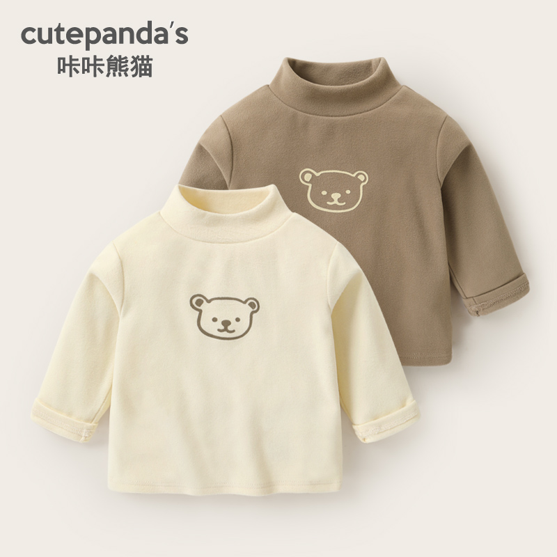 【现货】婴儿衣服德绒高领打底衫长袖T恤冬装秋冬小童上衣Y8108