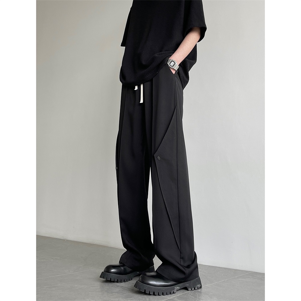 美式cleanfit垂感休闲西裤男春秋潮牌高级感宽松直筒阔腿工装裤子