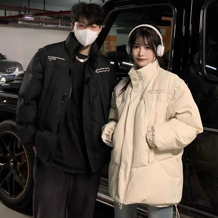 可拆卸袖子两穿棉服马甲男士冬季保暖面包服潮牌情侣棉衣棉袄外套