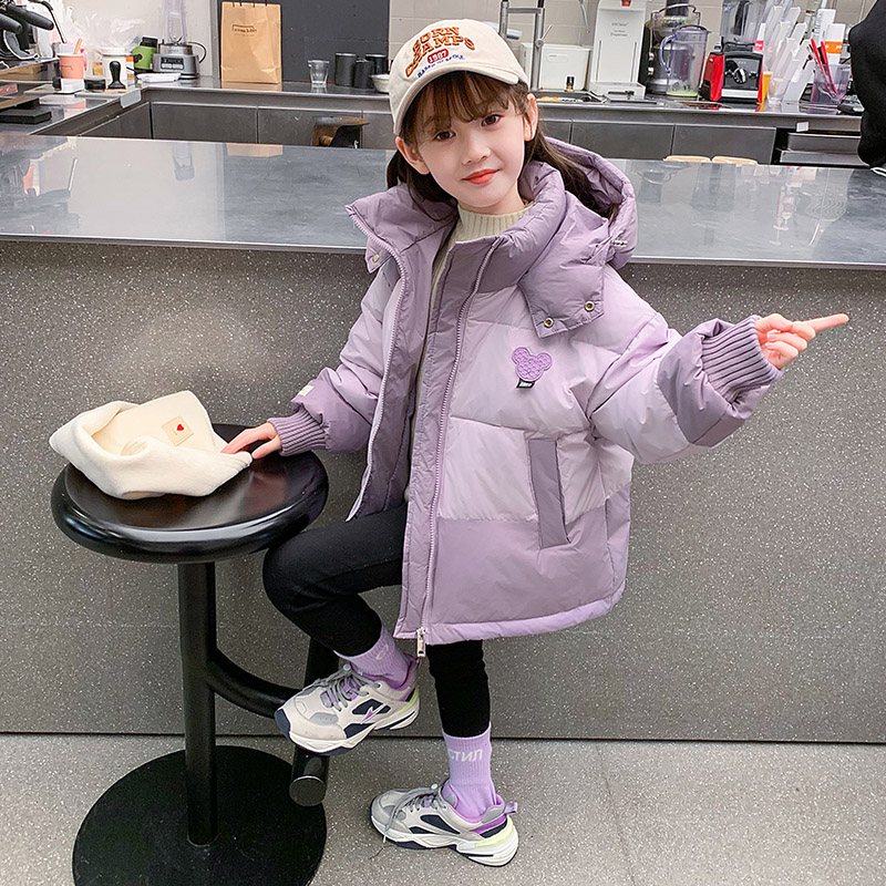女童棉服冬装2023新款加厚拼色面包服儿童冬款棉袄小女孩棉衣外套