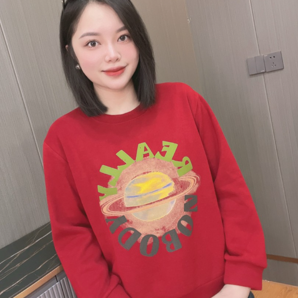 圆领卫衣显瘦遮肉上衣秋冬时尚百搭弹力长袖加绒加厚爆款2023港风