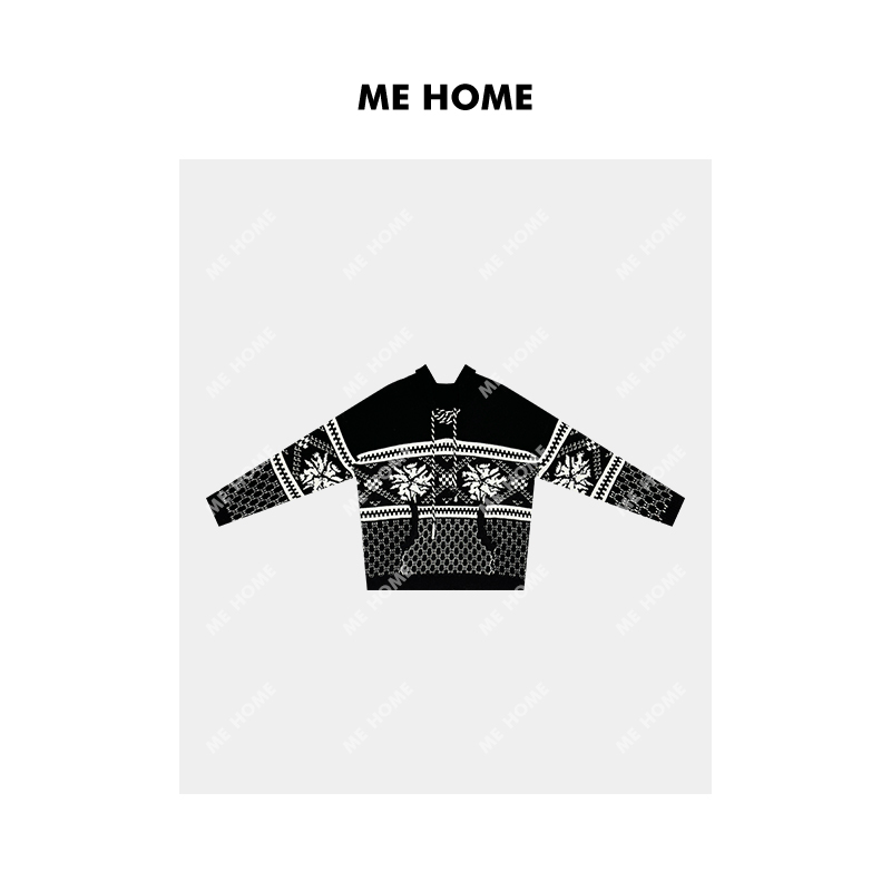ME HOME 雕的提花毛衣 100%澳洲全羊毛2023冬季新款毛衣 23ME3558