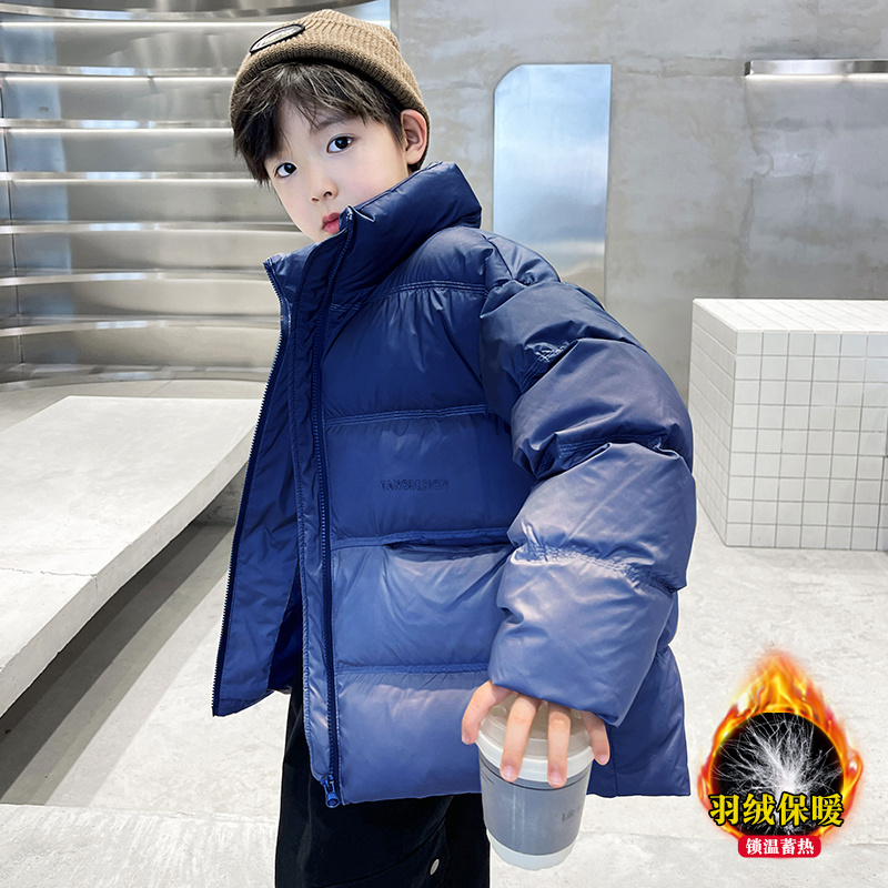 男童羽绒服儿童白鸭绒加厚外套2023新款中大童宽松保暖男孩冬装潮