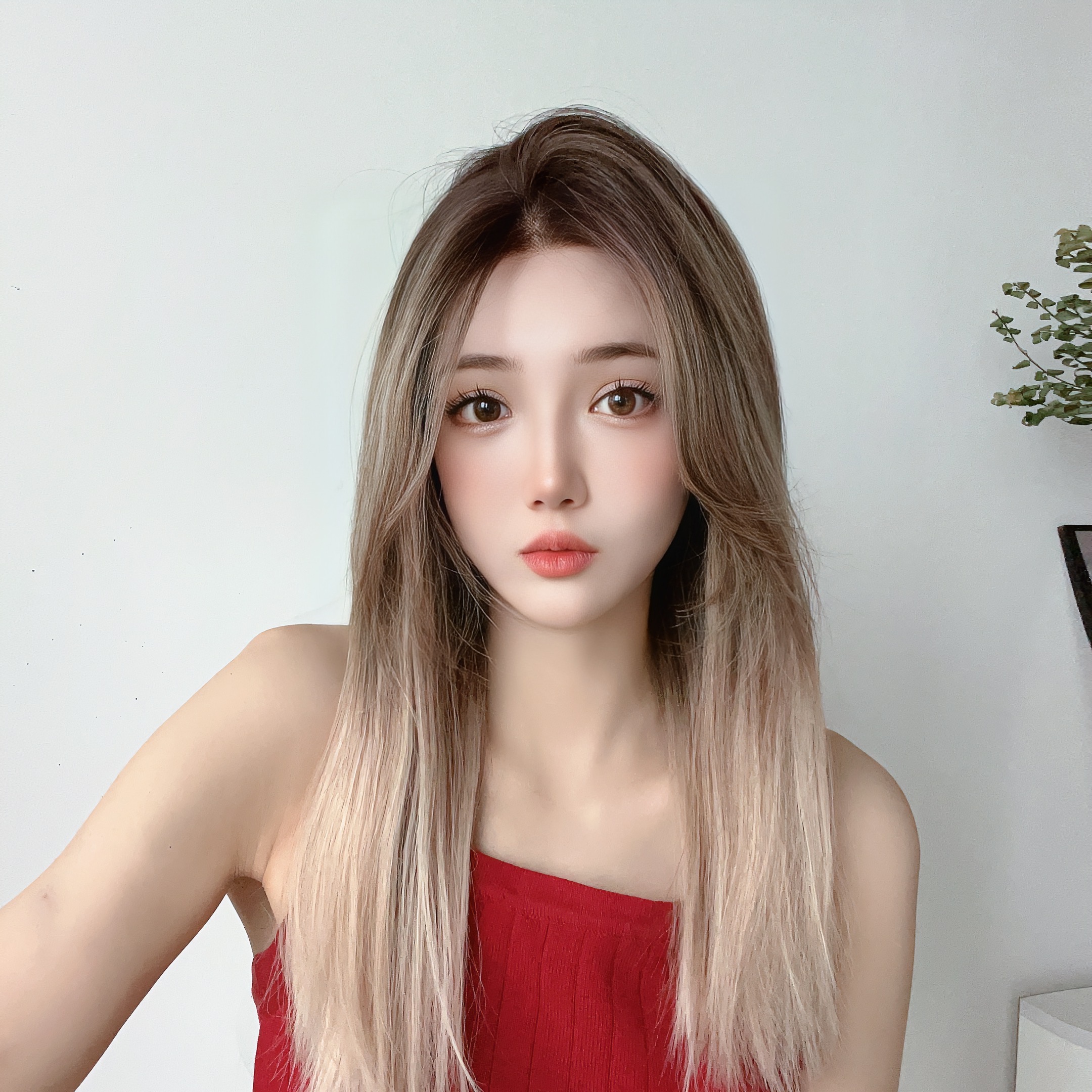 假发女款长发蕾丝款假发全头套中分网红自然蓬松气质渐变长直假发