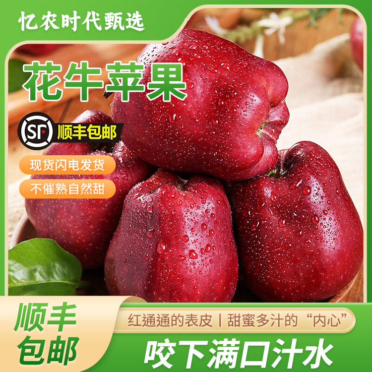 【甘肃天水花牛苹果】面甜多汁4.5斤汁水充足皮薄肉多口口爆汁现摘