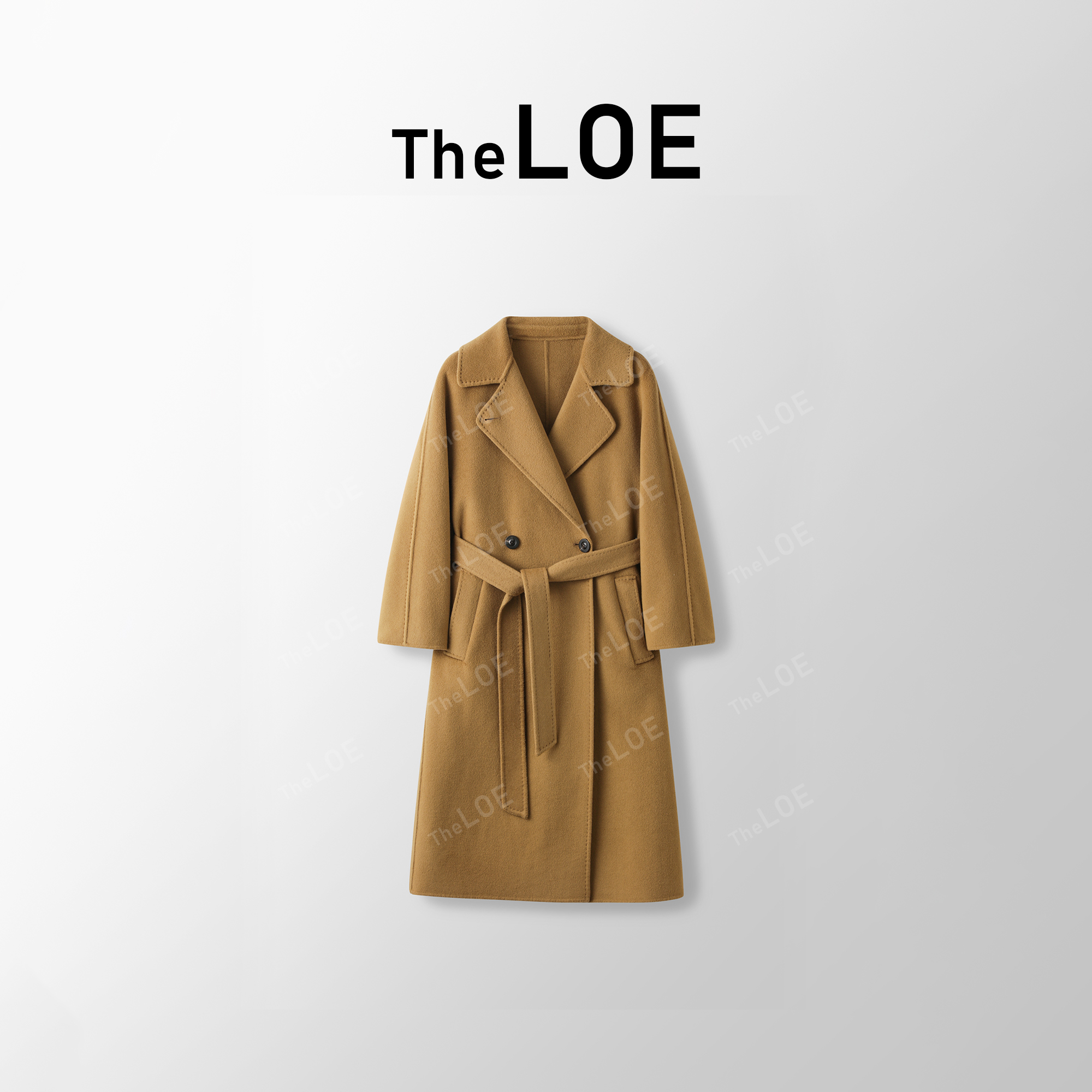 TheLOE/口碑经典 绵羊毛山羊绒廓形手工双面尼大衣#LE-6672